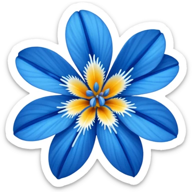 tropical flower blue sticker
