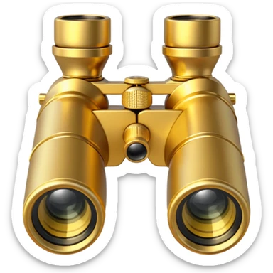 gold binoculars with large lenses sticker