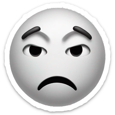 A smiley face with a sad look and a twisted lip sticker