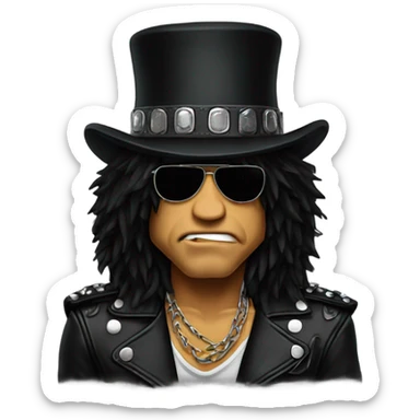 Slash from Guns'N'Roses face sticker