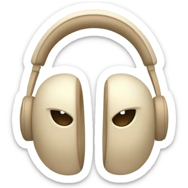 beige apple headphones with beige bows sticker