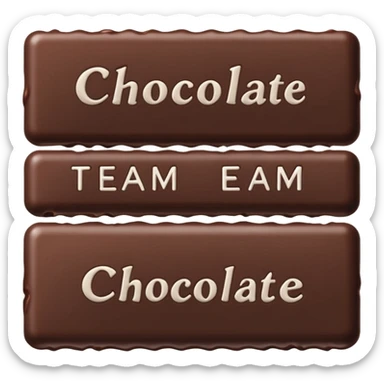 Chocolate bar that says team Chocolate  sticker