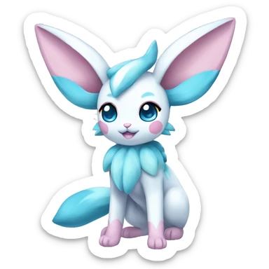 Kawaii Sylveon-Glaceon Full Body sticker