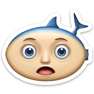 i want a set for 4 emotes about a blue sardine with different expressions: happy, angry, surprised, scared sticker