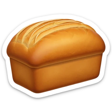 loaf bread object icon, classic bread loaf, golden brown crust, soft texture, 3D cartoon, mobile game icon style, centered, clean background, no text, no watermark
 sticker