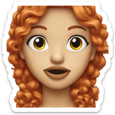 Red head kiss sticker