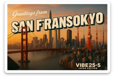 Add the words: Greetings from San Fransokyo!  VIBE25-5, Japan Edition sticker