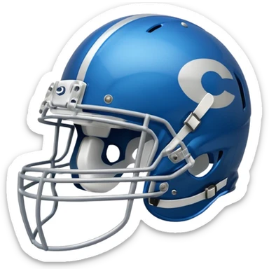 College football player helmet in  blue color  sticker