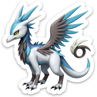 Meloetta-Sergal-Silvally-Palkia-Dialga-hybrid-fusion-Fakémon-creature, full body sticker