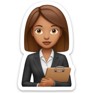black businesswoman with a clipboard sticker