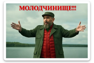 Сгенерируй мне в такой же позе и в такой же одежде фидель кастро sticker