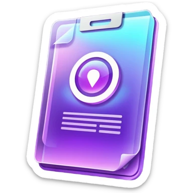 holographic purple document sticker