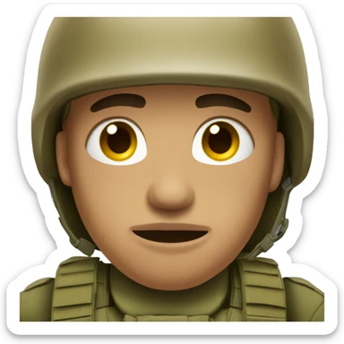 crying medium skin toned army ranger sticker