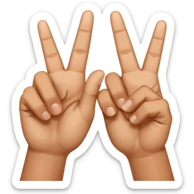 W V as hand signs sticker