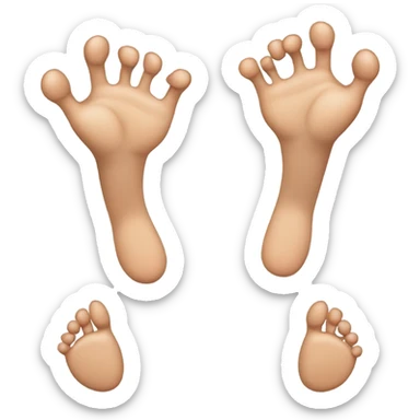 Happy blushing emoji with hands on cheeks and bare feet behind them kicking the air. sticker