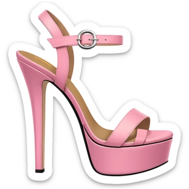 platform heel sandal, stiletto, pink, thick platform sticker