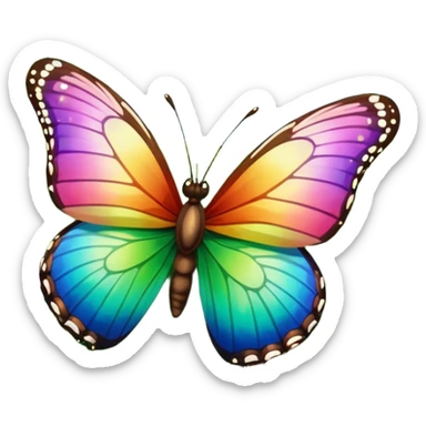 rainbow butterfly on river bank sticker