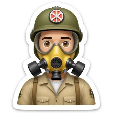 pablo escobar wearing a gas mask sticker