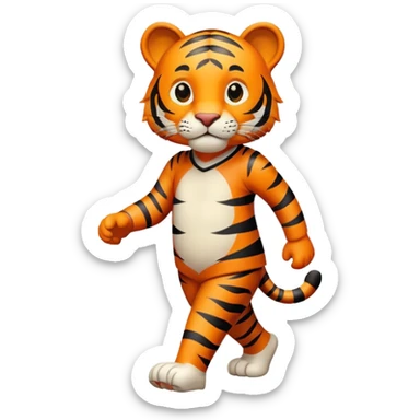 anthropomorphised tiger in leisure wear walking upright sticker