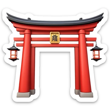 Japanese red archway aesthetic scenery  sticker
