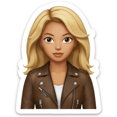 beyonce blonde hair jane wear leather jacket sticker