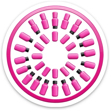 Create an icon using things you would find in a nail salon; use pink tones. sticker