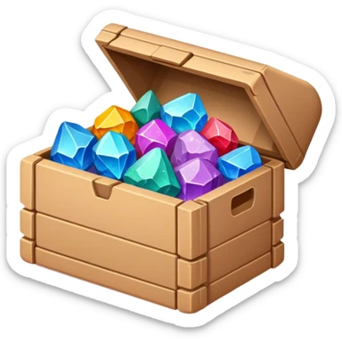 cardboard box full of valuable mineral ores sticker
