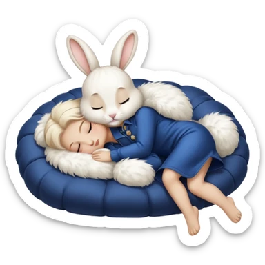 fullbody sleeping bunny  ios 16 very cute slay prada sticker