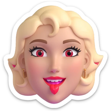 Chappell Roan with a playful wink and bright lipstick sticker