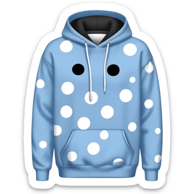 The Denim Tears Hoodie features a black base with distinctive white circle spots, each designed with an empty space in the center. These hollow ring-like patterns are scattered across. sticker