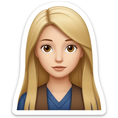 Mulher branca, cabelos longos liso castanhos com mexas loiro sticker