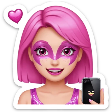 glitter pink girl naughty selfie sticker