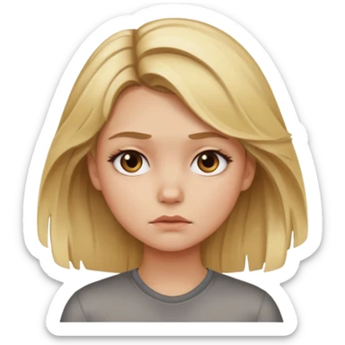 Blonde balayage girl bad mood sticker