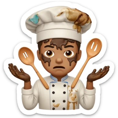 poo exploding from a chefs bottom sticker