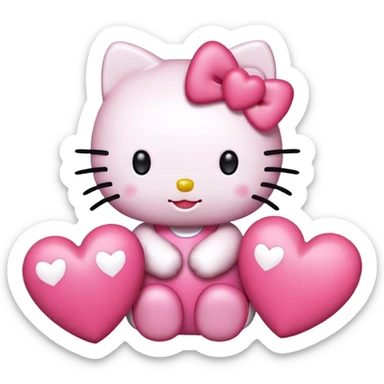Hello kitty with hearts sticker