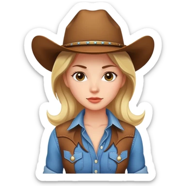 Cute cowgirl with unbuttoned shirt  sticker