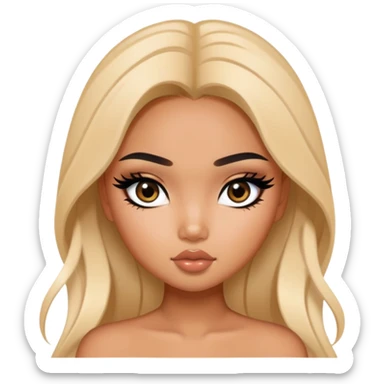 asian tanned beauty standard, pretty bratz baddie, black eyeliner sticker