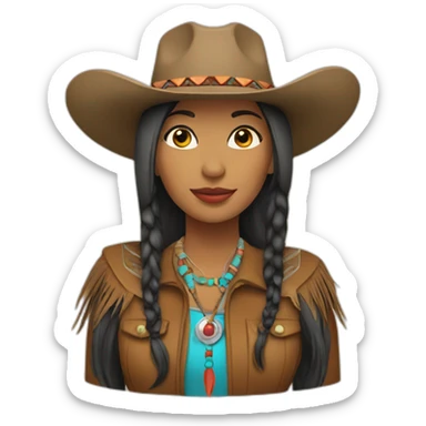 native american cowgirl sticker