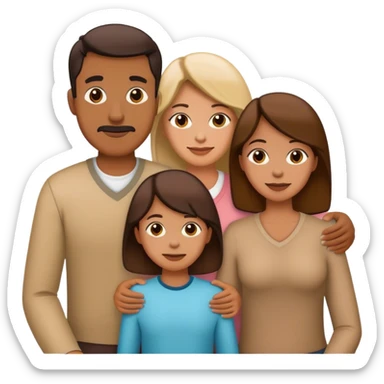 a son dad mom and daughter hanging out sticker