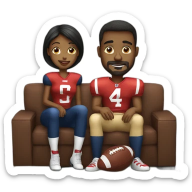 Couple-watching-American-football sticker