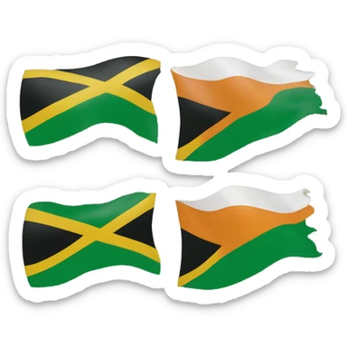 jamaica and ivory coast flag half & half  sticker