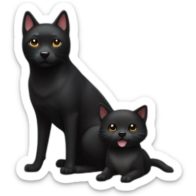 a black cat with a shiba inu sticker