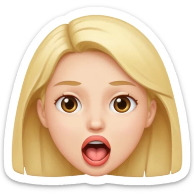 A girl opening her mouth super wide sticker