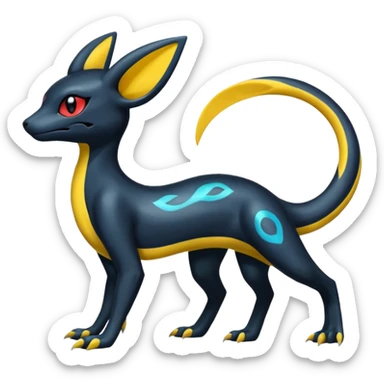 Shiny Salandit-Umbreon-Quilava-Fakémon-hybrid-creature (full body)  sticker