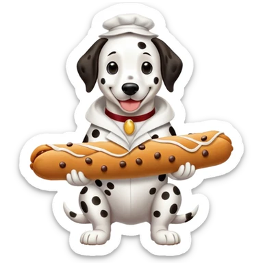 Dalmatian in a conoli costume  sticker