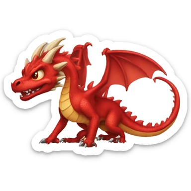 red ferocious dragon sticker