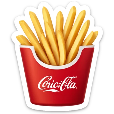 Chick-fil-A fast food fries, burger and coke with the name on it sticker