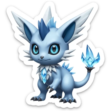 Elemental dark dusky familial mechanical frosty fairy-like fantasy epic rare Glalie-Sneasel-Togetic-Pokémon-Fakémon-hybrid-creature sticker