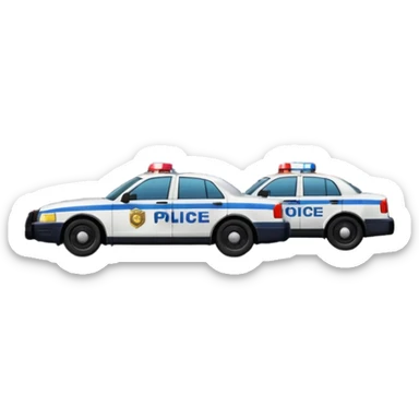 police department building with police cars near sticker