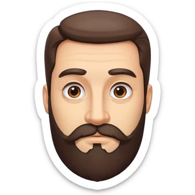 man with thick beard and very bushy prominent eyebrows sticker